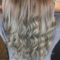 Woman with curly blonde hair